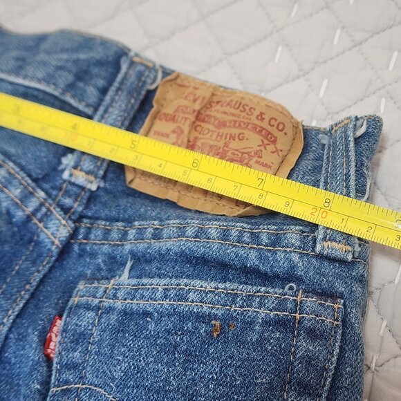Vint 70's Levi's 302-0117 Sz 1 19x14 Toddler Blue Jeans Denim Children's - Picture 6 of 7